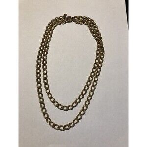 Vintage Signed 1928  Gold Tone 16” Double Chain Statement Necklace Very Rare !!